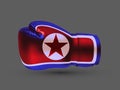 Isolated boxing glove North Democratic People`s Republic of Kore