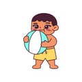 Isolated boy ball beach vector illustration Royalty Free Stock Photo