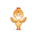 Isolated boy dressed as a chicken Royalty Free Stock Photo