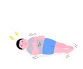 Isolated of a boy with epileptic seizures, flat vector illustration