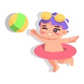 Isolated boy play beach vector illustration Royalty Free Stock Photo