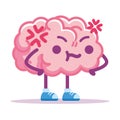 Isolated brain angry emoji