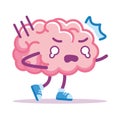 Isolated brain angry emoji