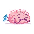 Isolated brain happy emoji