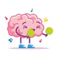 Isolated brain sing emoji
