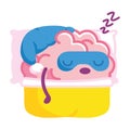 Isolated brain sleep emoji