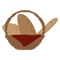 Isolated bread basket