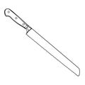 Isolated Bread Knife Cartoon Drawing