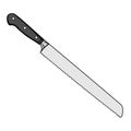 Isolated Bread Knife Cartoon Drawing