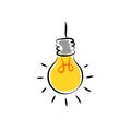 Isolated bright bulb vector illustartion