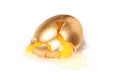 Isolated broken golden egg Royalty Free Stock Photo