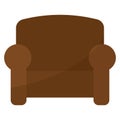 Isolated brown armchair icon