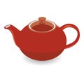 Isolated Brown Clay Tea Pot, Vector Illustration Royalty Free Stock Photo