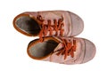 Isolated brown student shoes Royalty Free Stock Photo