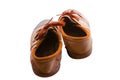 Isolated brown student shoes Royalty Free Stock Photo