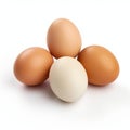 Isolated Brown And White Eggs With Realistic Detailing