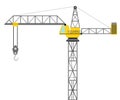 Isolated builder crane side view design