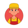 Isolated builder man logo