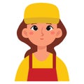 Isolated builder woman