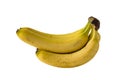 Isolated bunch of bright yellow overripe bananas on a white background Royalty Free Stock Photo
