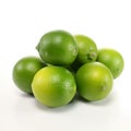 An isolated bunch of limes on a white background