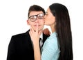 Isolated business couple Royalty Free Stock Photo