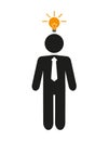 Isolated businessman pictogram and bulb design