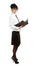 Isolated businesswoman with folder