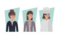 Isolated businesswomen and woman chef vector design