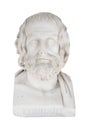 Isolated bust of Euripides, died in 406 before Chr.. Sculpture i Royalty Free Stock Photo