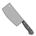 Isolated Butcher Knife Cartoon Drawing