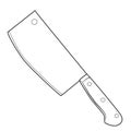 Isolated Butcher Knife Cartoon Drawing