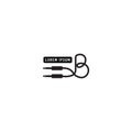 An isolated cable jack audio logo concept. Letter B uppercase alphabet logo design template.