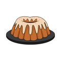 Isolated cake Gourmet dessert Sweet food Vector