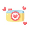 Isolated camera with hearts