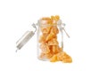 Isolated candied ginger in a jar