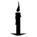 Isolated candle silhouette