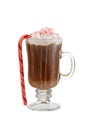 Isolated candy cane hot chocolate Royalty Free Stock Photo