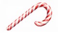 Isolated Candy Cane with Red and White Stripes on a White Background Royalty Free Stock Photo