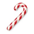 Isolated Candy Cane with Red and White Stripes on a Clean White Background Royalty Free Stock Photo