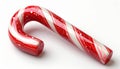 Isolated Candy Cane with Red and White Stripes on a Seamless White Background with Subtle Glitters Perfect Royalty Free Stock Photo