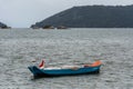 Isolated canoe at the beach