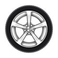 Isolated car wheel, tyre or tire on white