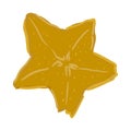 isolated carambola exotic star fruit