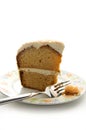 Isolated Caramel Cake Slice with Cheese Icing Royalty Free Stock Photo