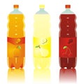 Isolated carbonated drinks bottles set Royalty Free Stock Photo