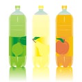 Isolated carbonated drinks bottles set Royalty Free Stock Photo