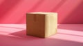 Isolated Cardboard Box Warehouse Mockup with Shadow on Background - Cutout Object File Royalty Free Stock Photo