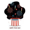 Isolated cartoon celebration of america independence day