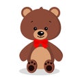 Isolated cartoon cute, sweet, romantic and festive brown teddy bear Royalty Free Stock Photo